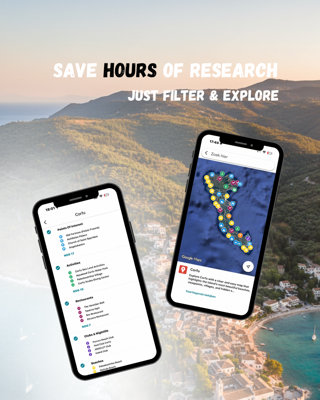 Corfu Travel Map (Greece)