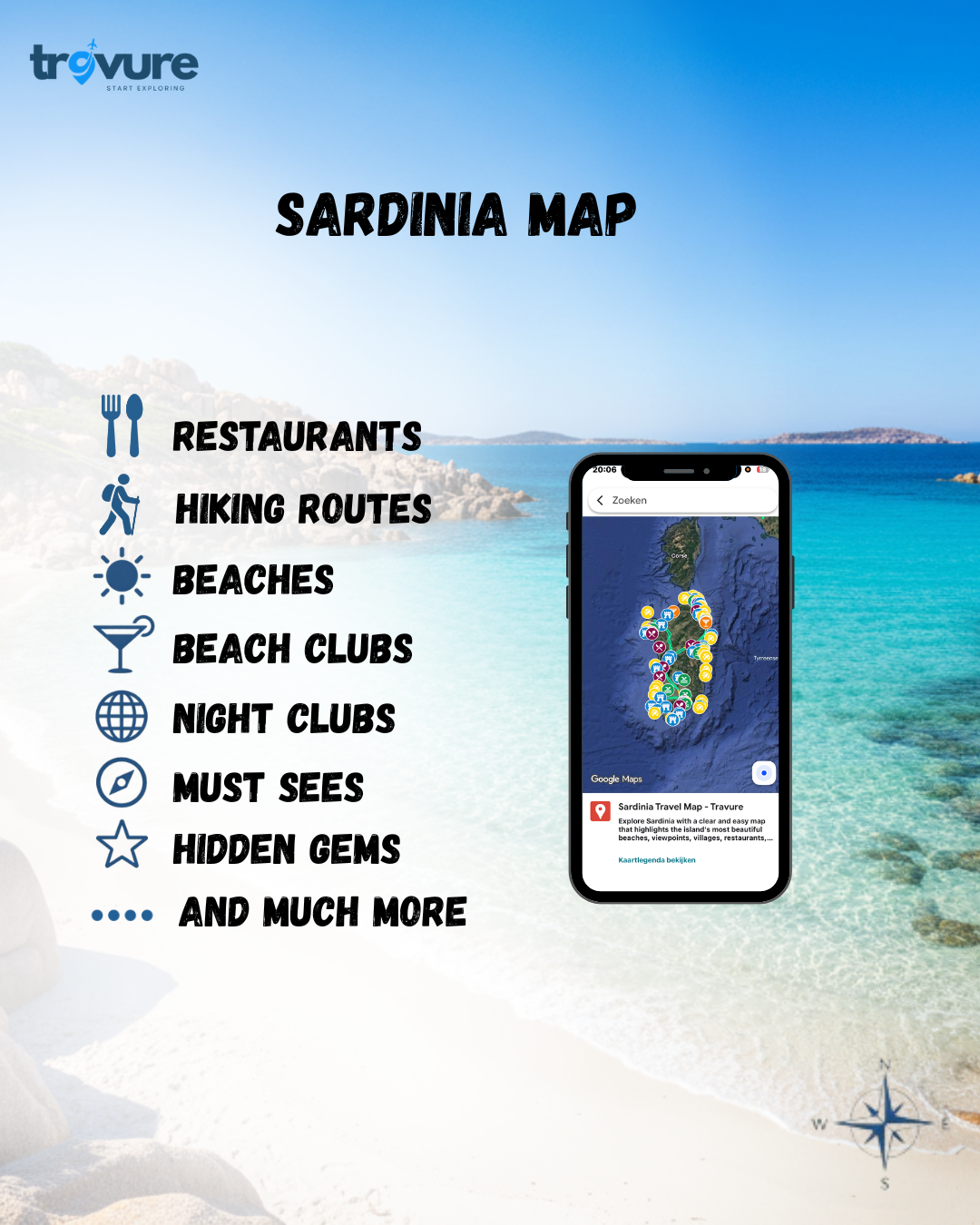 Sardinia Travel Map (Italia)