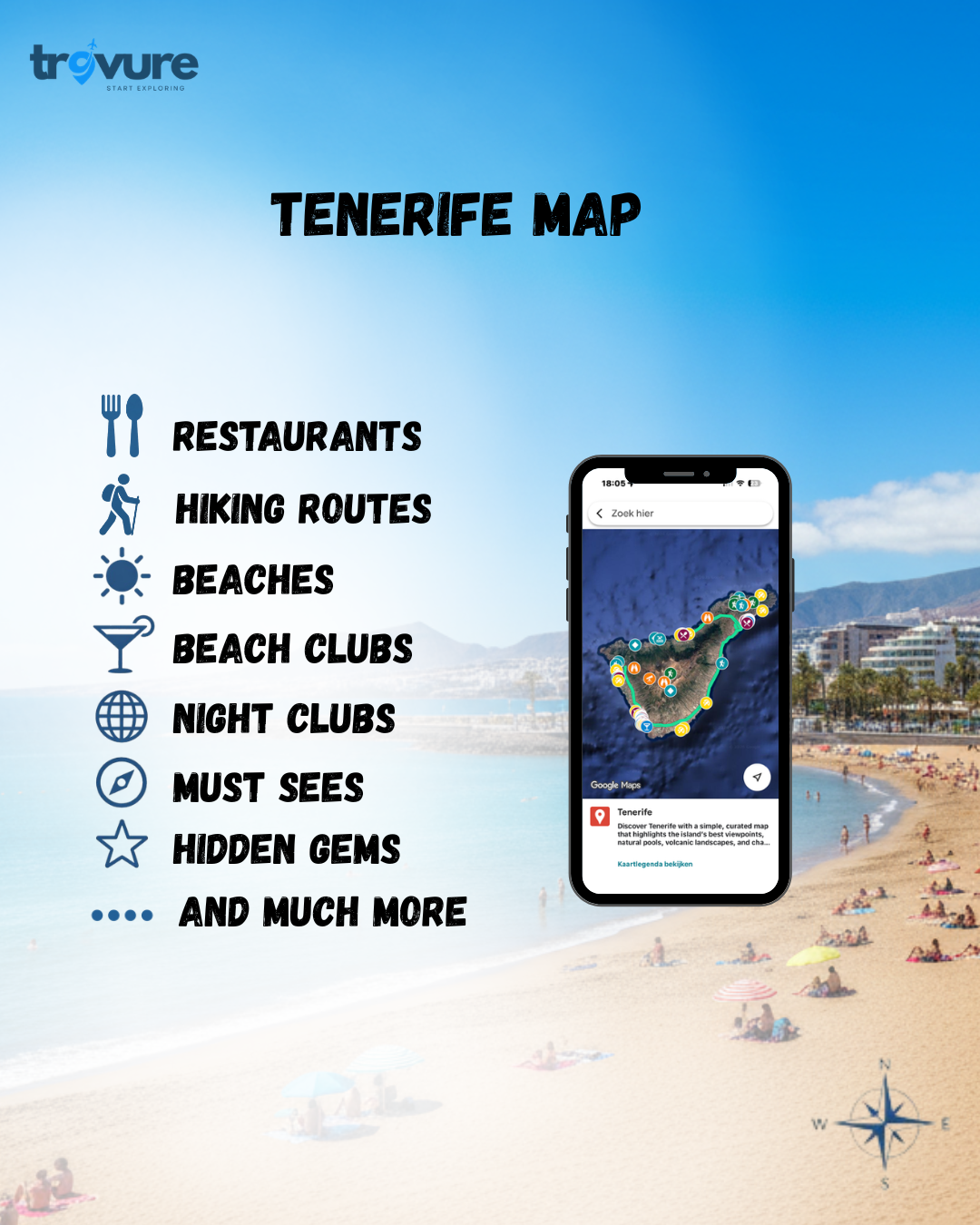 Tenerife Travel Map (Spain)