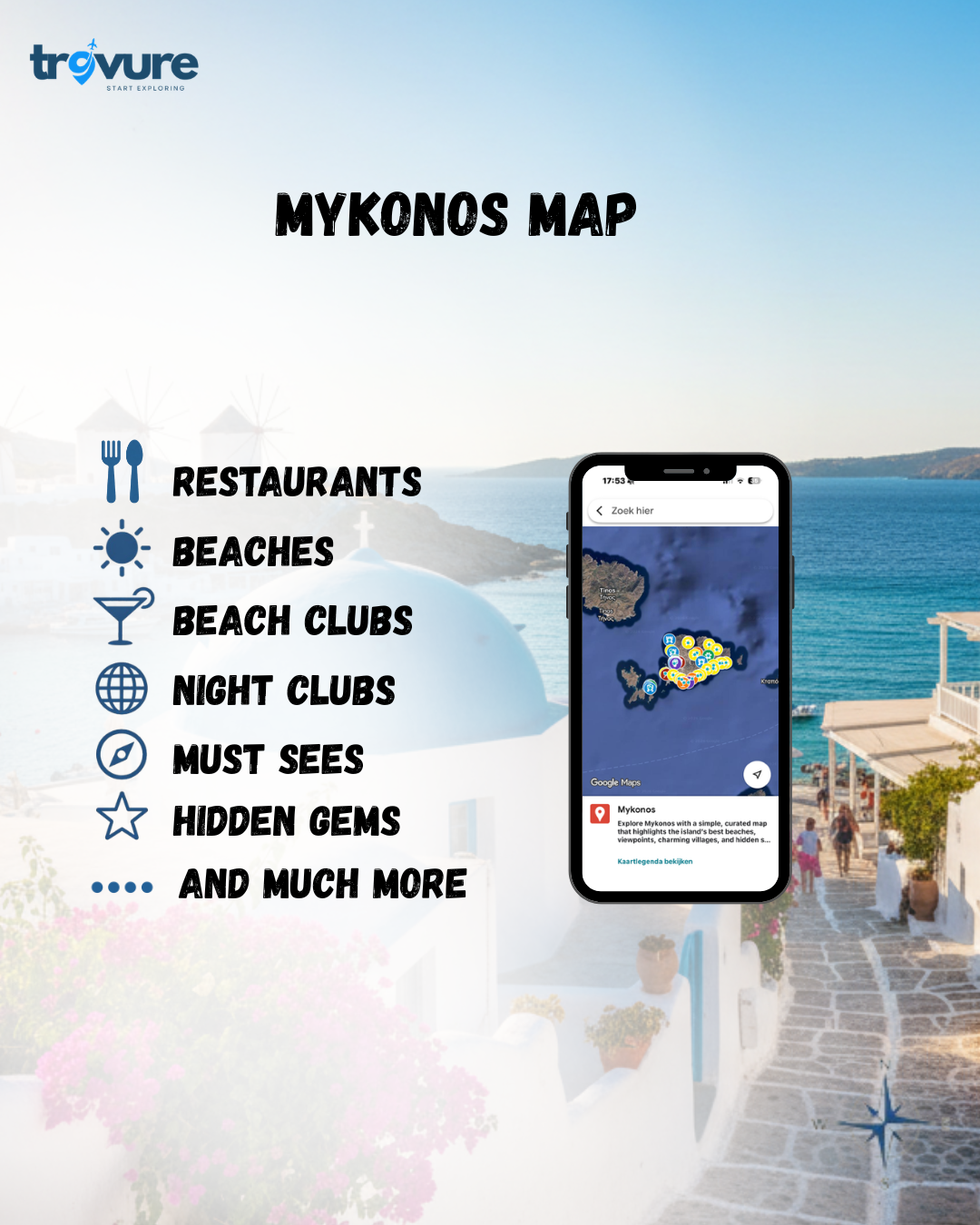 Mykonos Travel Map (Greece)