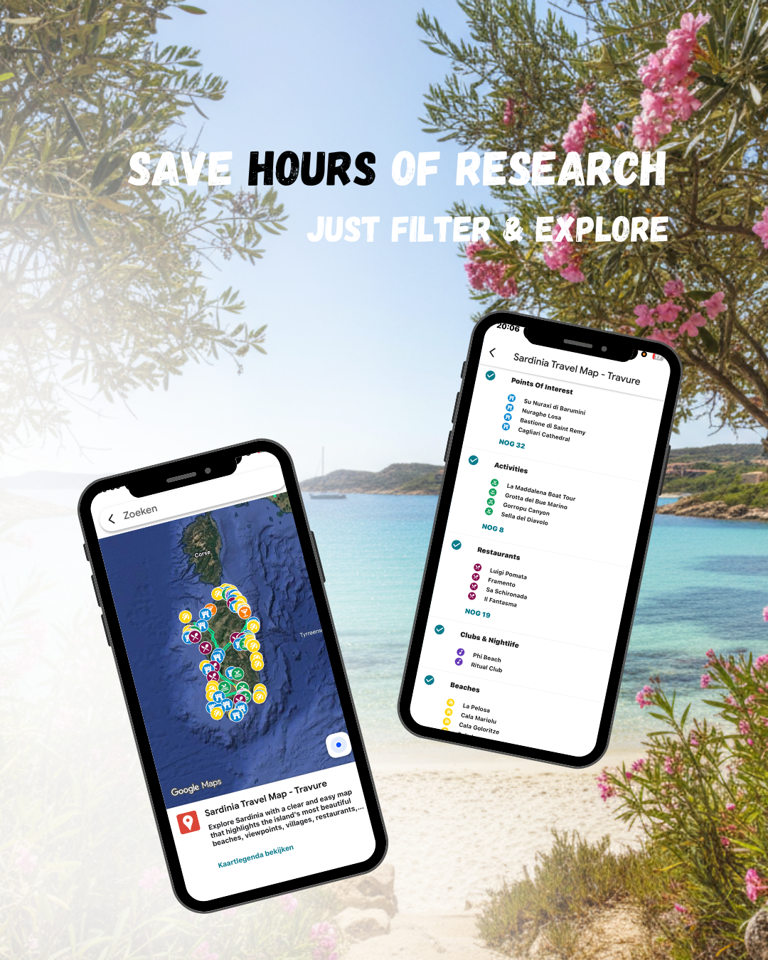Sardinia Travel Map (Italia)