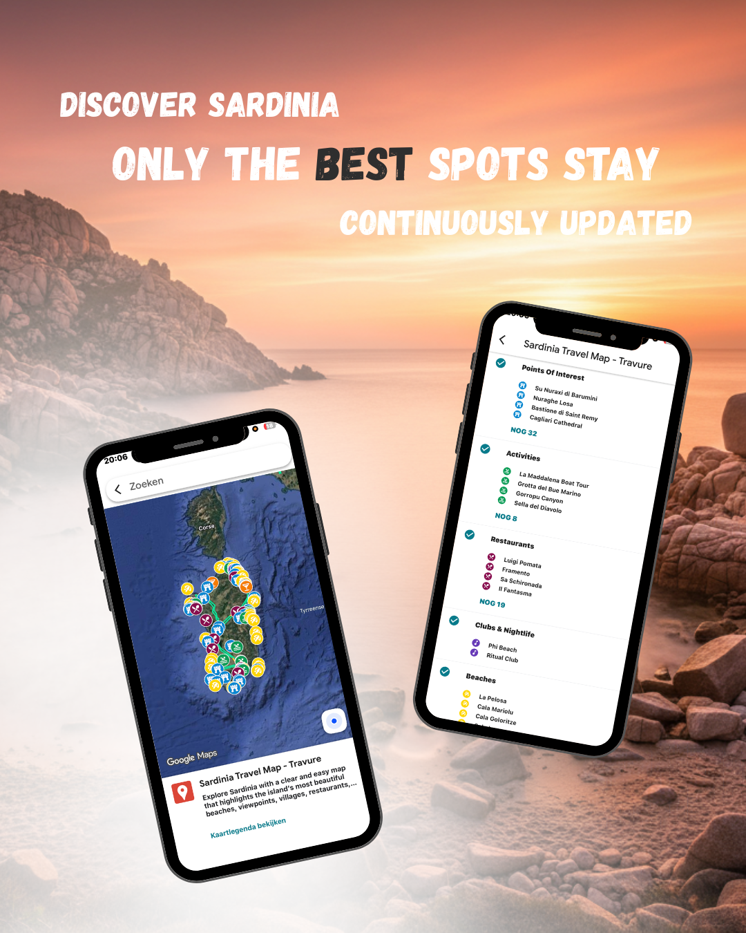 Sardinia Travel Map (Italia)