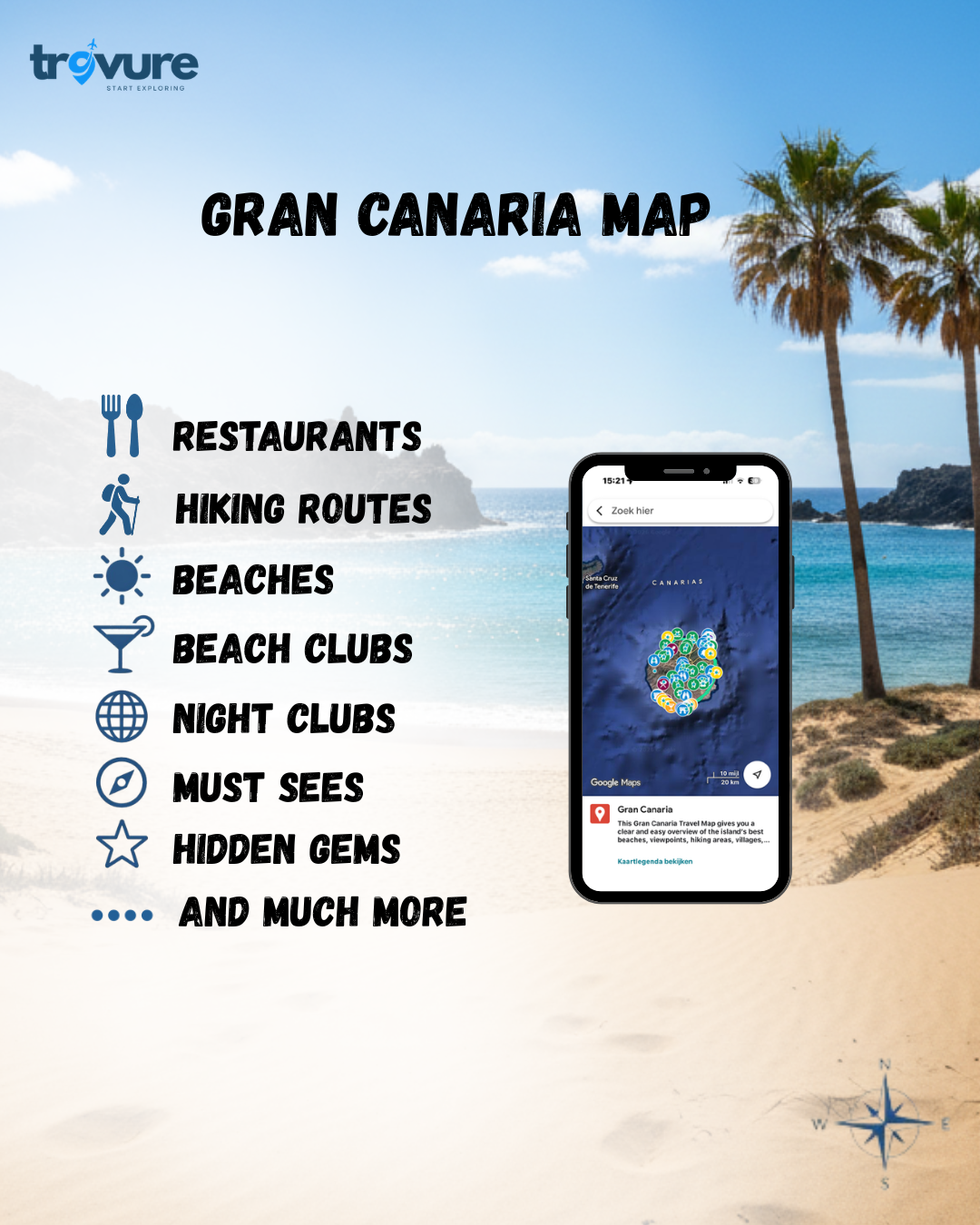 Gran Canaria Travel Map (Spain)