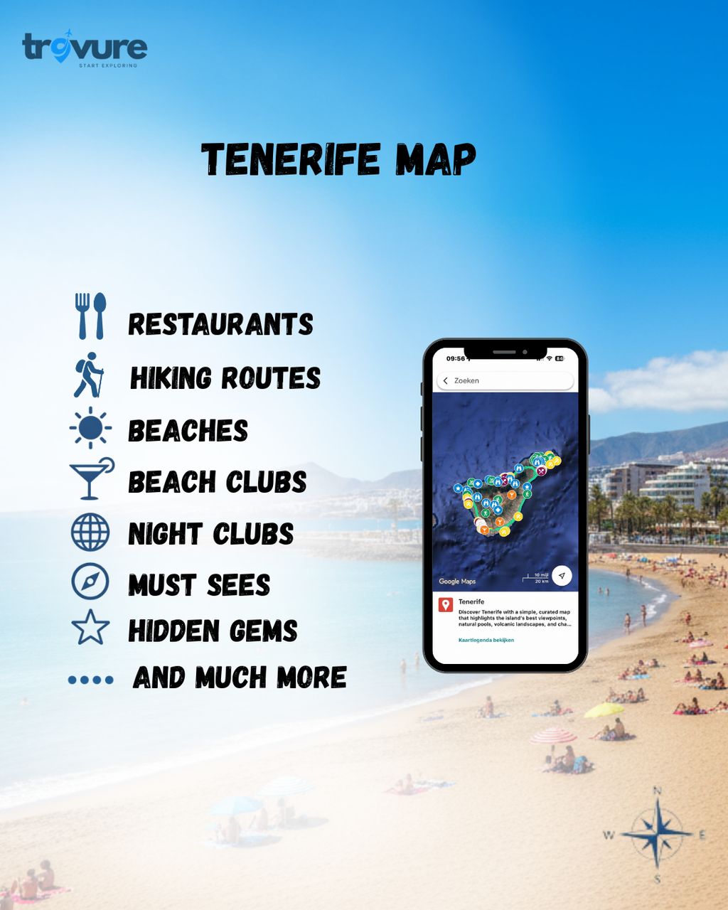 Tenerife Travel Map (Spain)