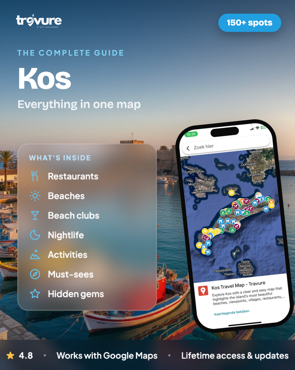 Kos Travel Map (Greece)