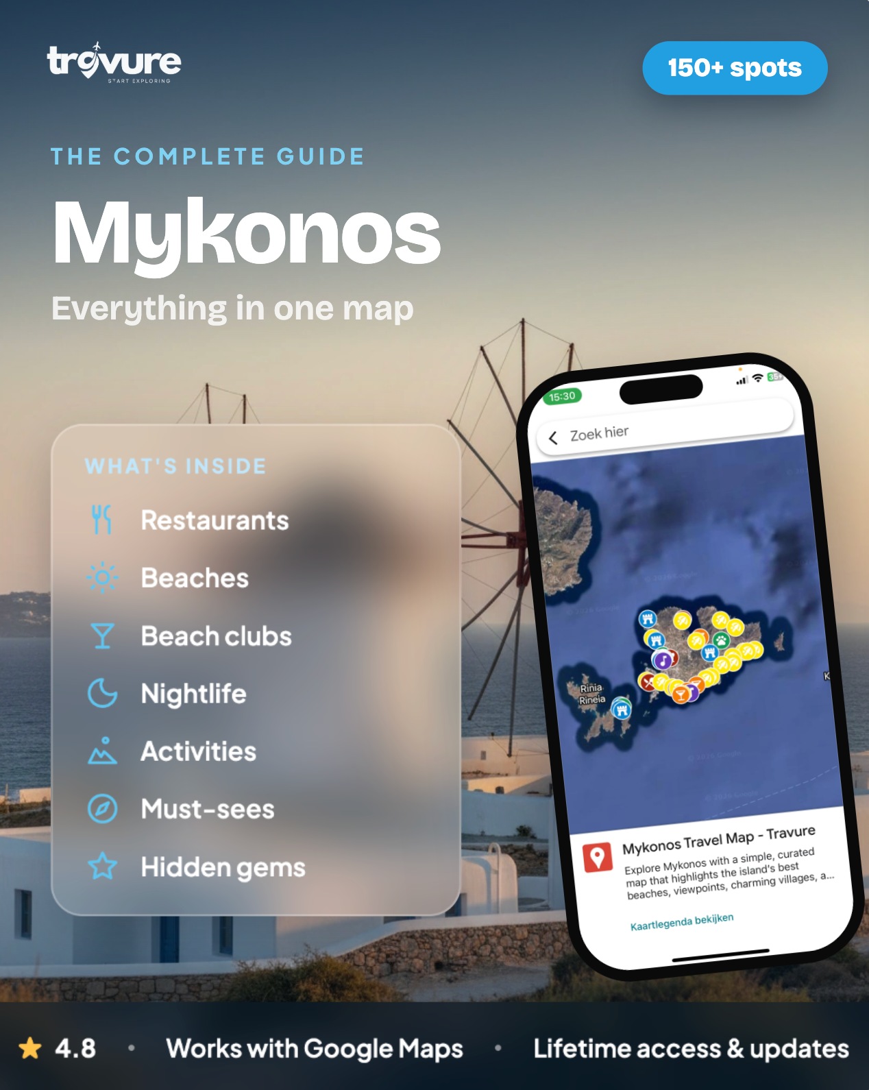 Mykonos Travel Map (Greece)