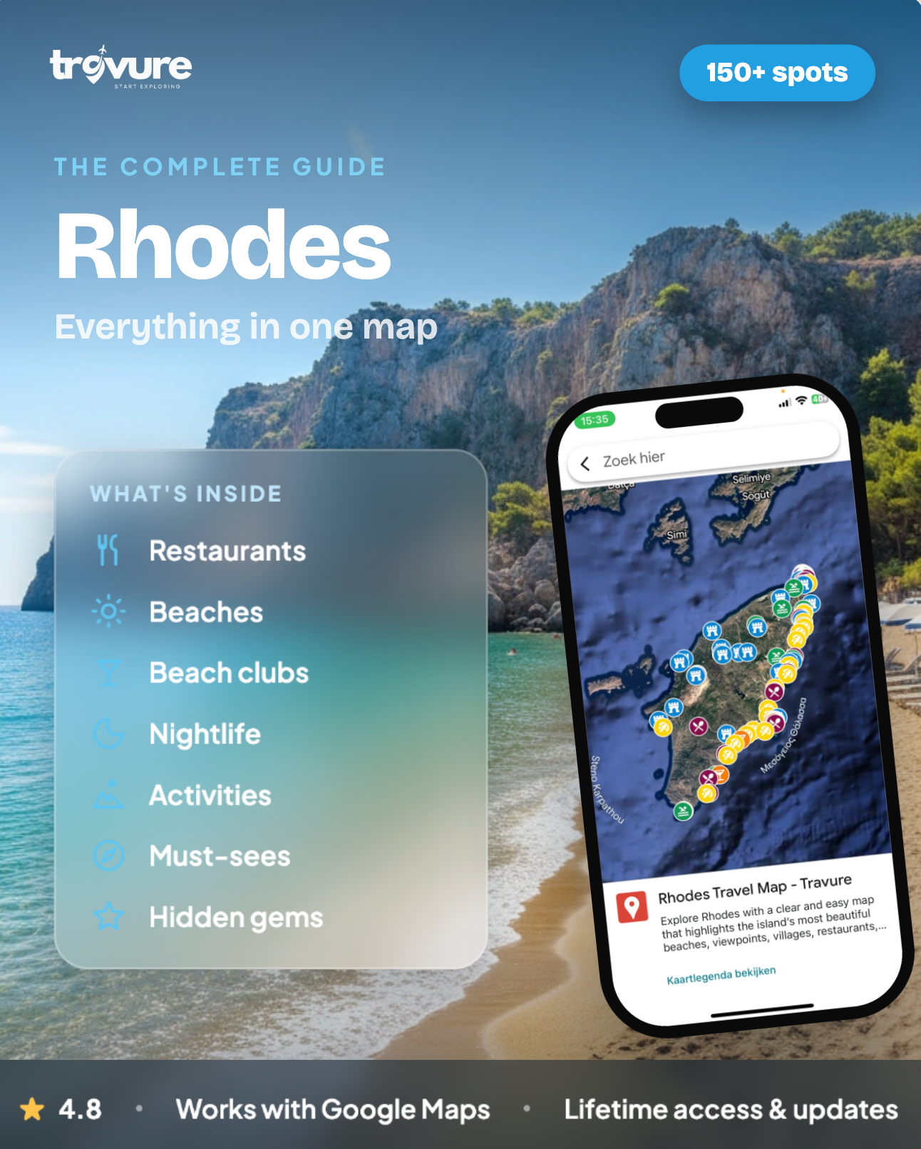 Rhodes Travel Map (Greece)