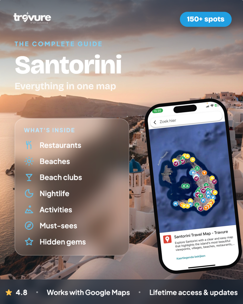 Santorini Travel Map (Greece)